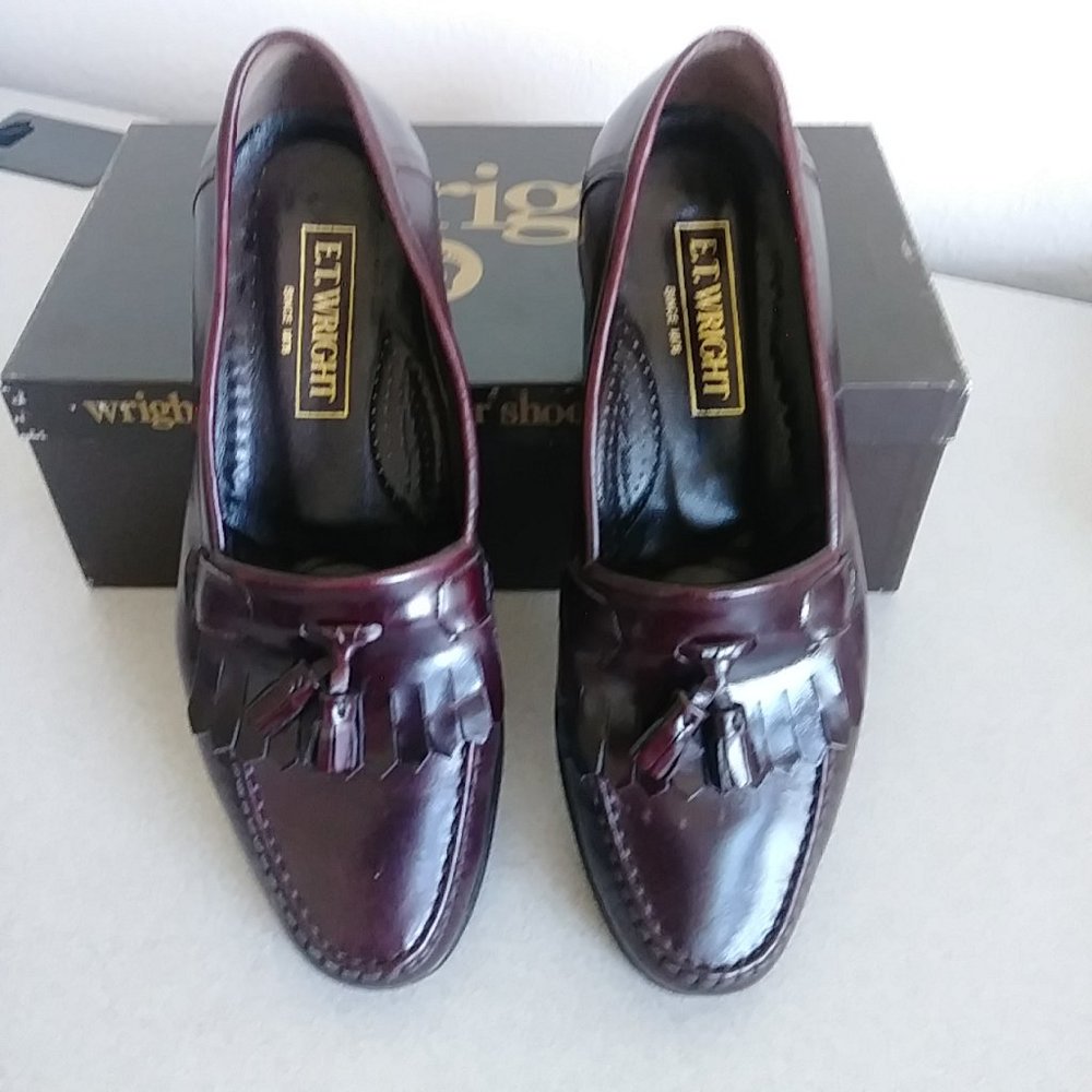 Vintage ET Wright M56, Burgundy, Men's 9D, Made in Italy, Worn - Good Condition